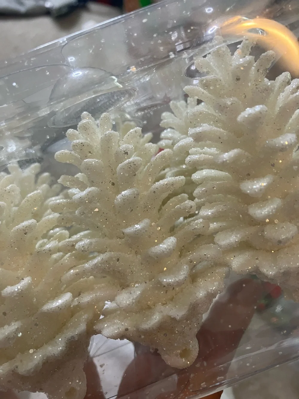 Hobby Lobby Winter White Glitter Pinecone Ornaments (Set)
